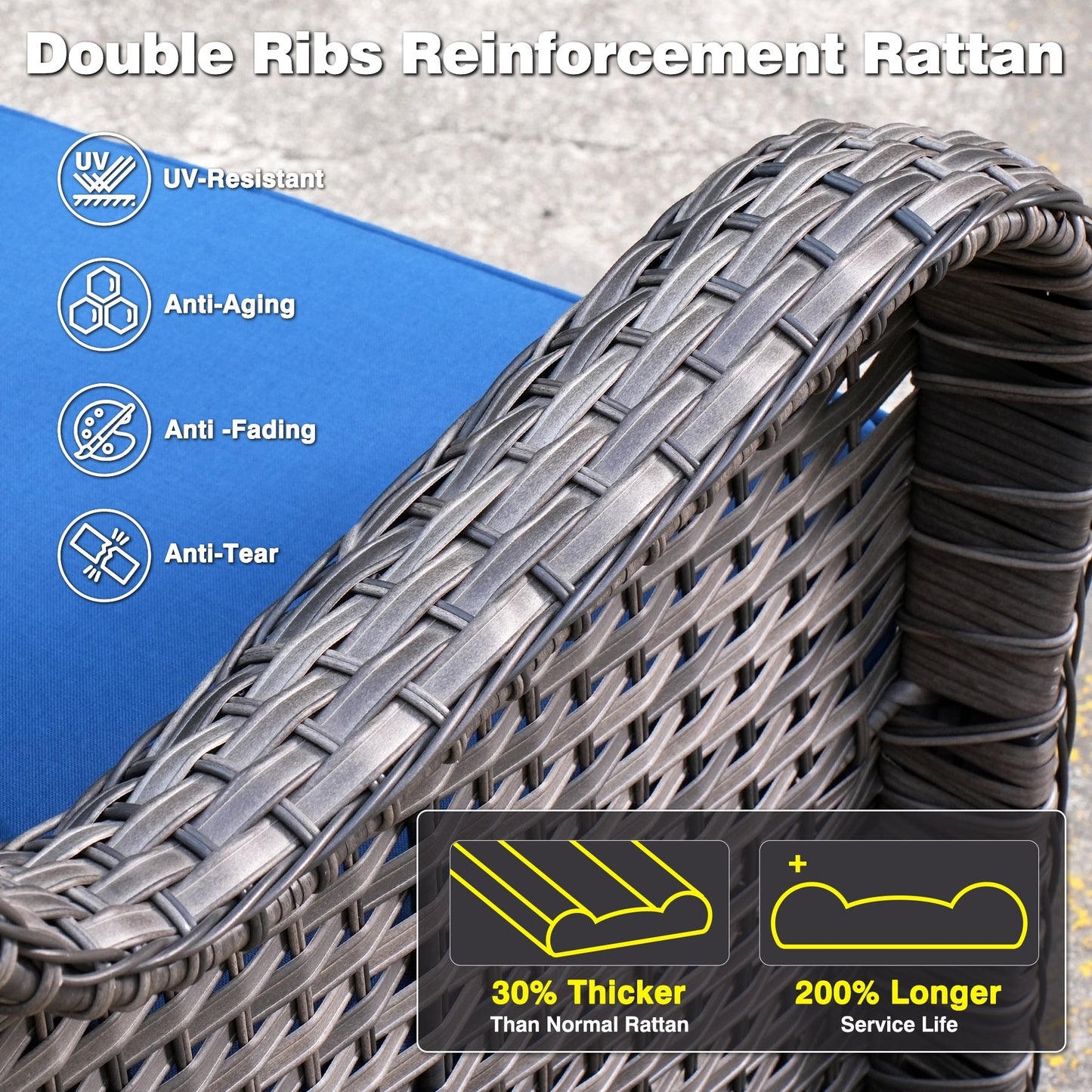 Set di 2 sedie da giardino in vimini OVIOS