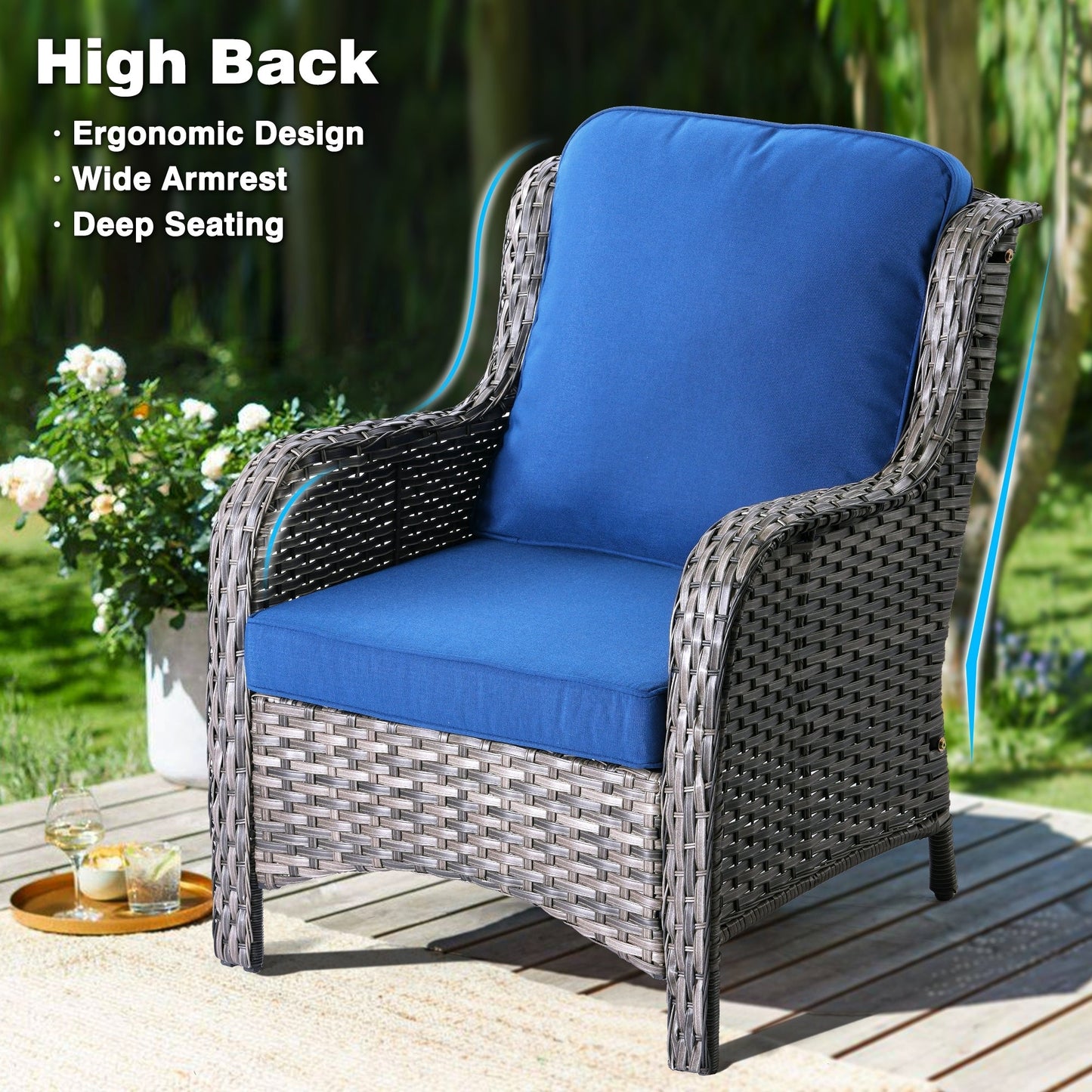 Set di 2 sedie da giardino in vimini OVIOS