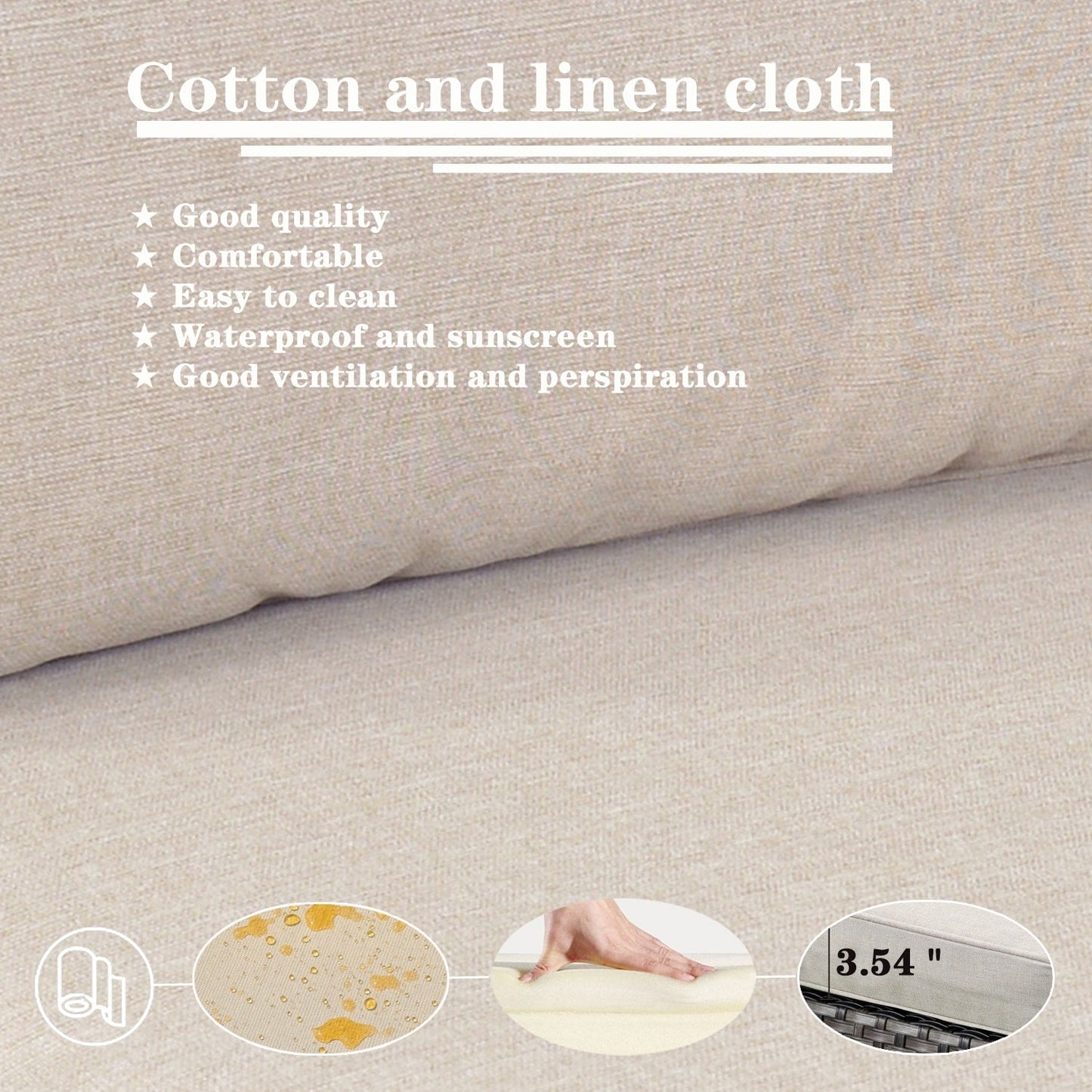 Set di mobili da giardino in vimini OVIOS da 7 pezzi con sedie a dondolo girevoli