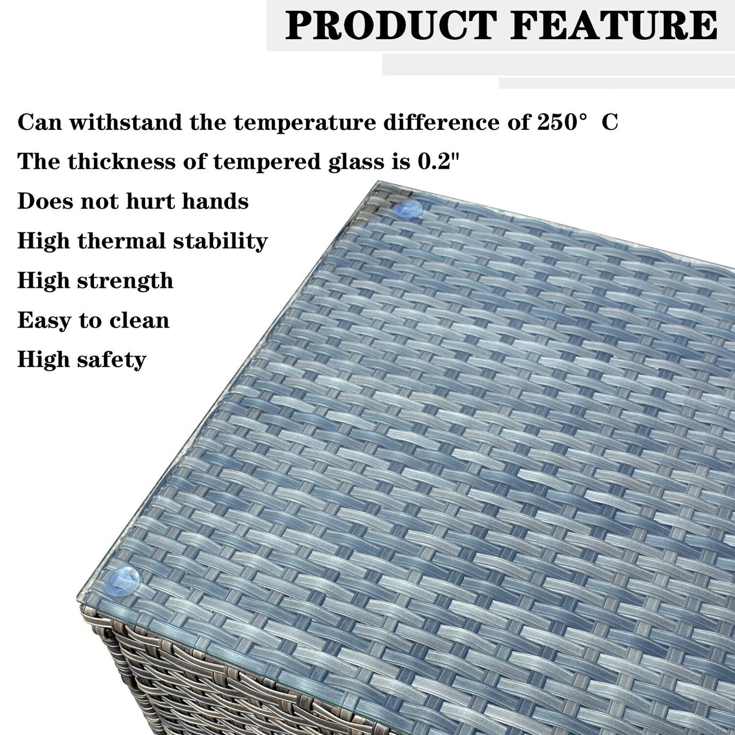 Set di mobili da giardino in vimini OVIOS da 7 pezzi con sedie a dondolo girevoli