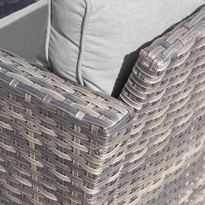 Set di mobili da giardino in vimini OVIOS da 7 pezzi con sedie a dondolo girevoli