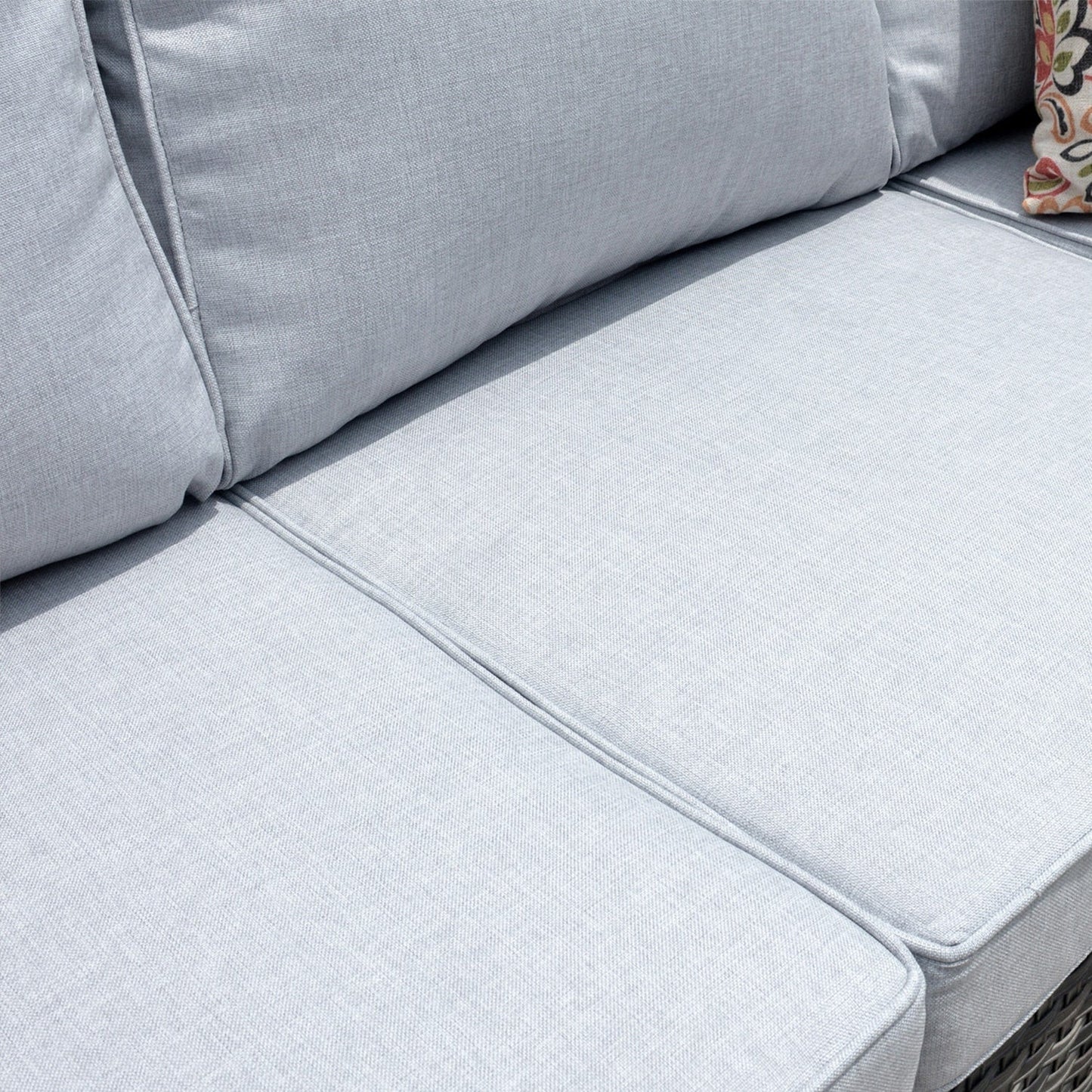 Set di mobili da giardino in vimini OVIOS da 7 pezzi con sedie a dondolo girevoli