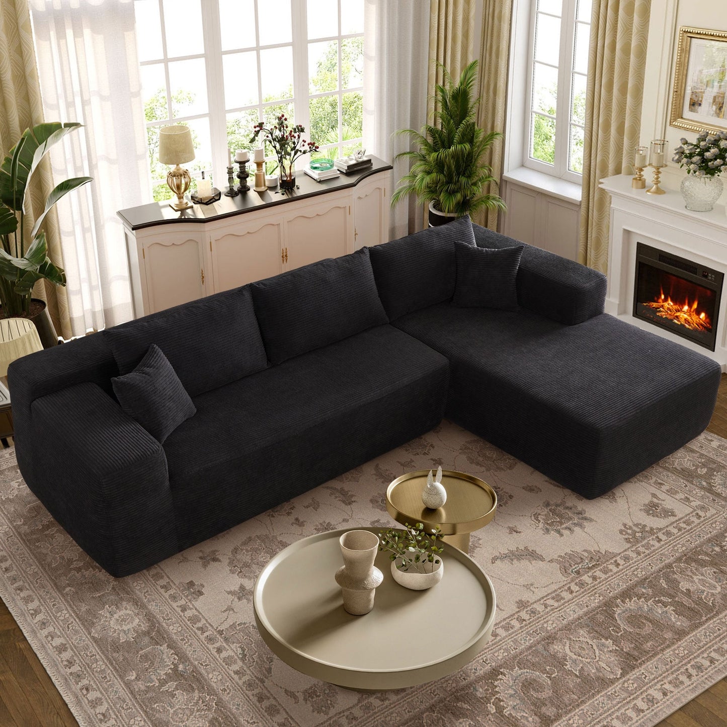 Divano chaise longue OVIOS Pit Stripes senza montaggio richiesto