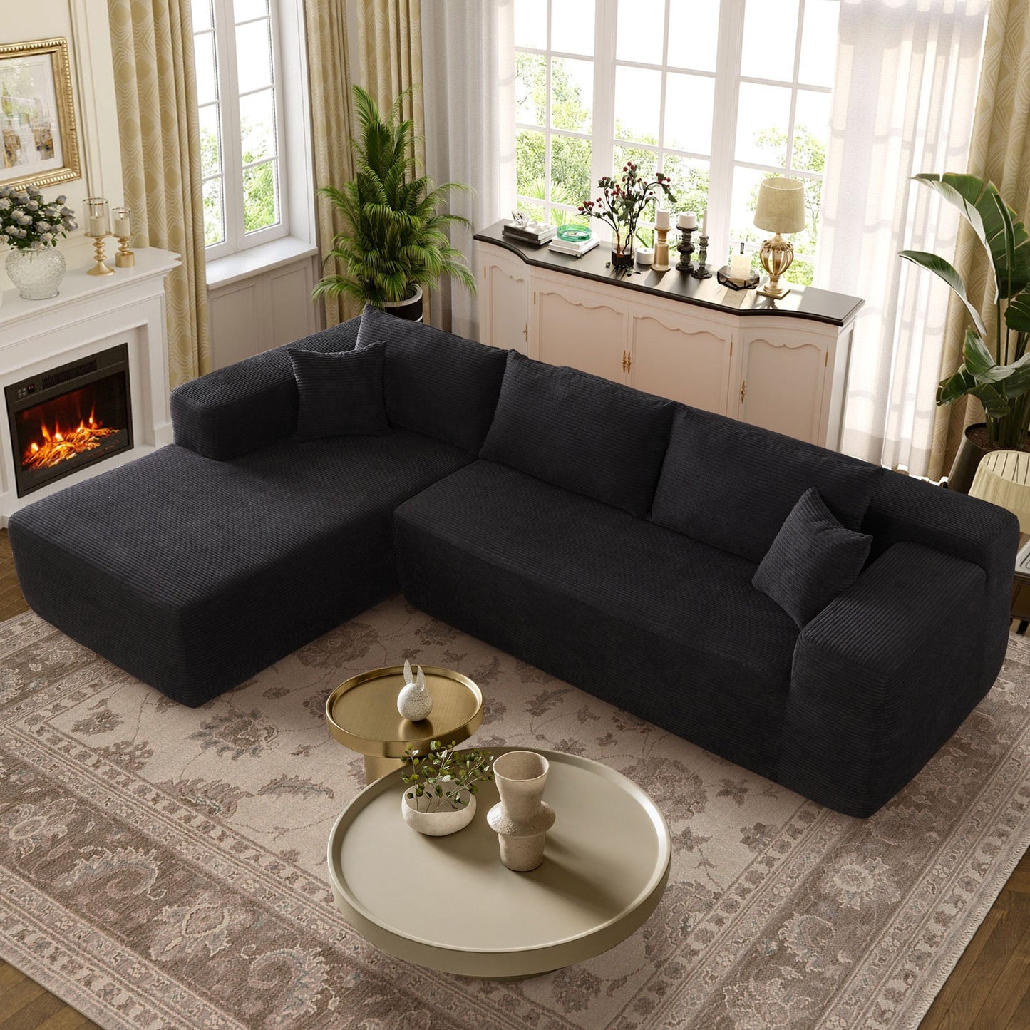 Divano chaise longue OVIOS Pit Stripes senza montaggio richiesto