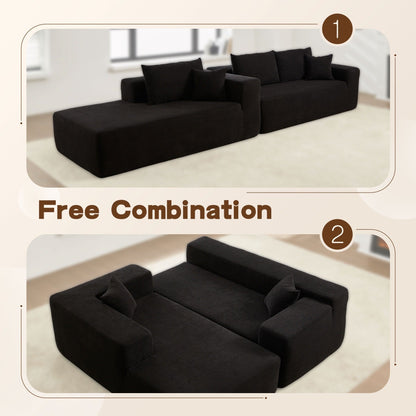 Divano chaise longue OVIOS Pit Stripes senza montaggio richiesto