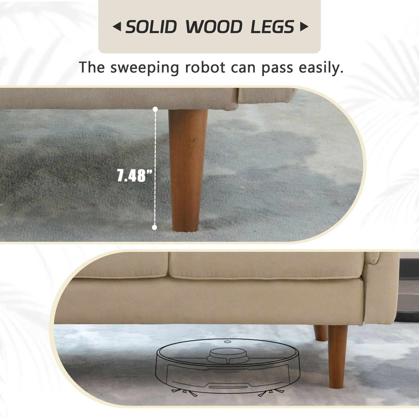 Divano da interno con gambe in legno e cuscino OVIOS Rive Design