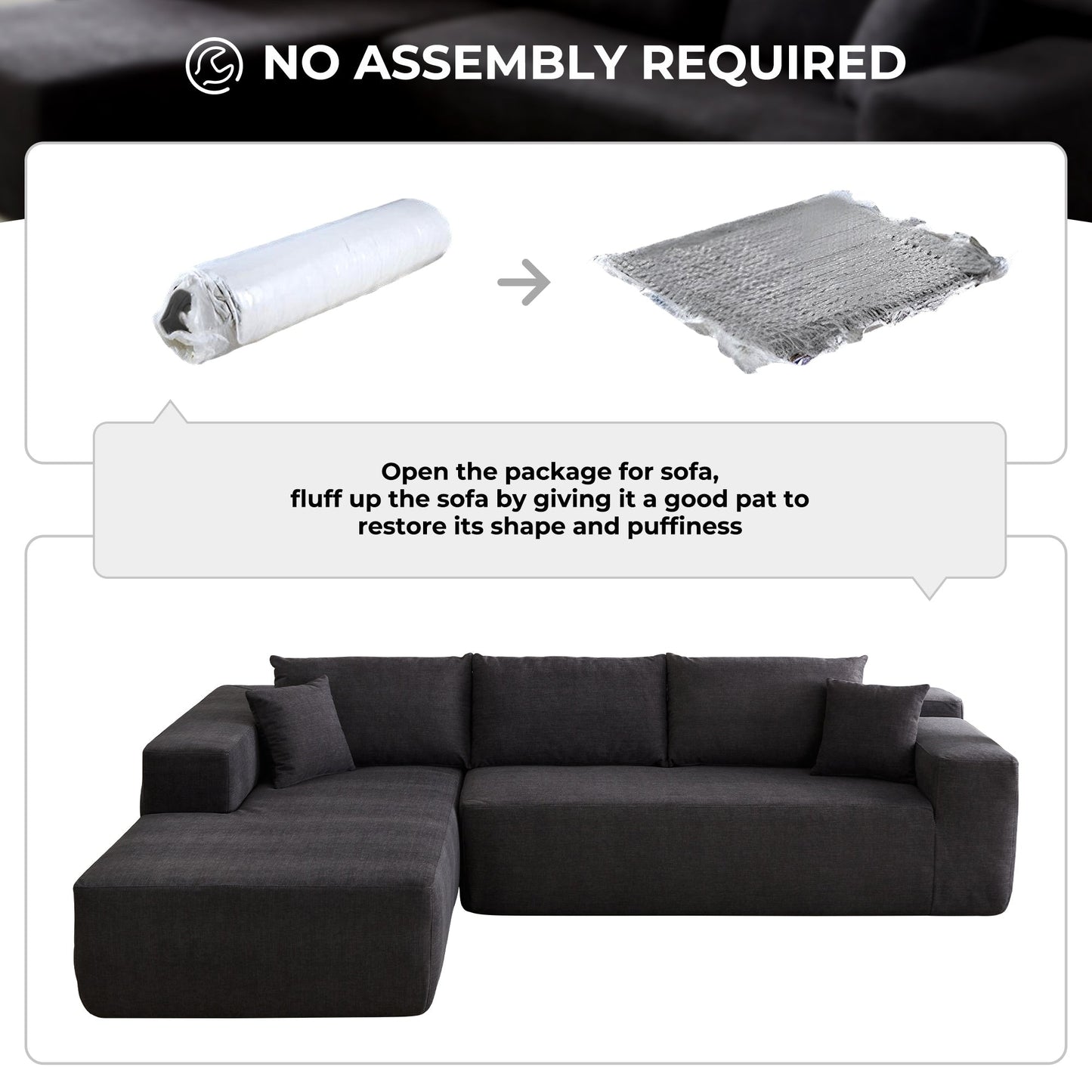 Divano chaise longue OVIOS antigraffio, non richiede montaggio