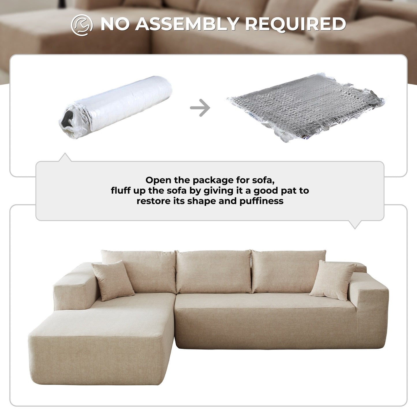 Divano chaise longue OVIOS antigraffio, non richiede montaggio