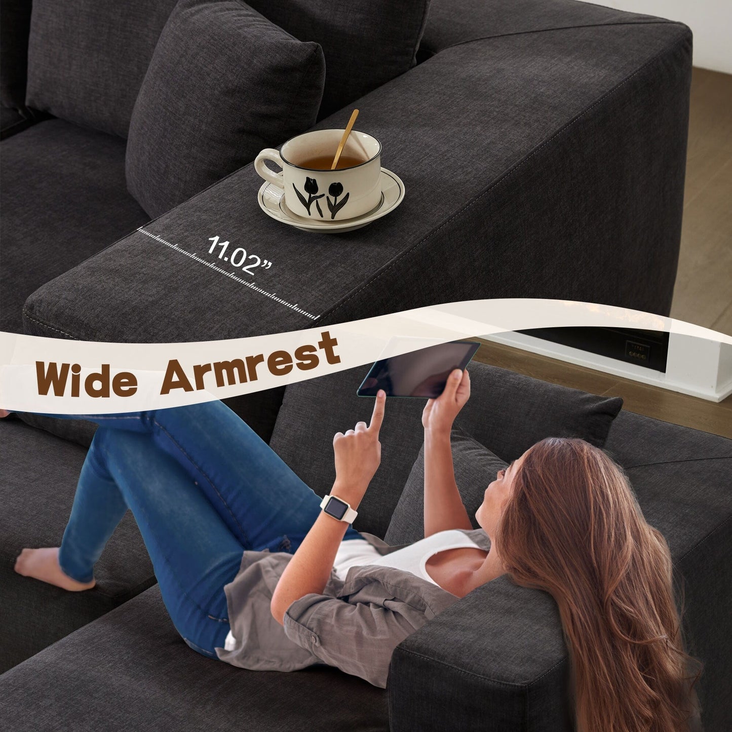 Divano chaise longue OVIOS antigraffio, non richiede montaggio