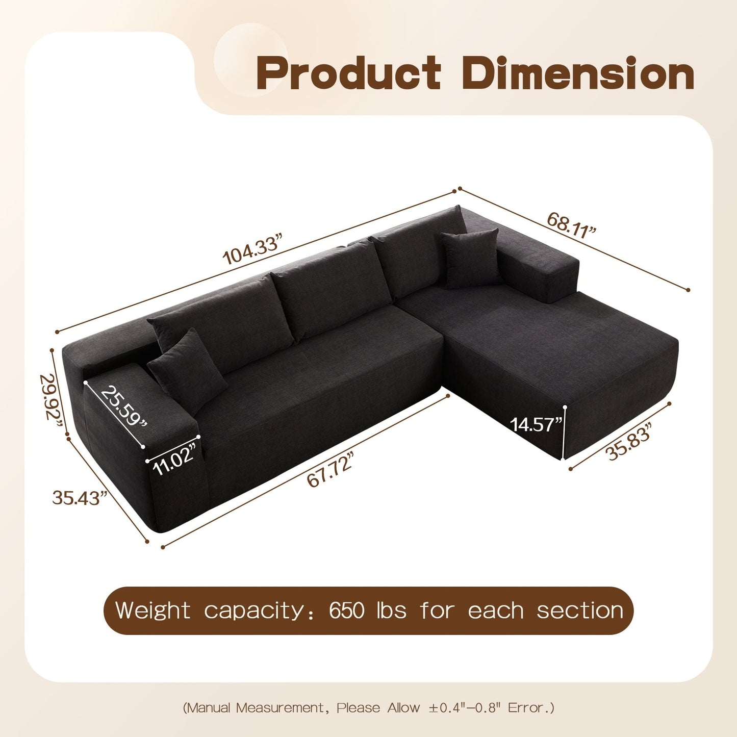 Divano chaise longue OVIOS antigraffio, non richiede montaggio
