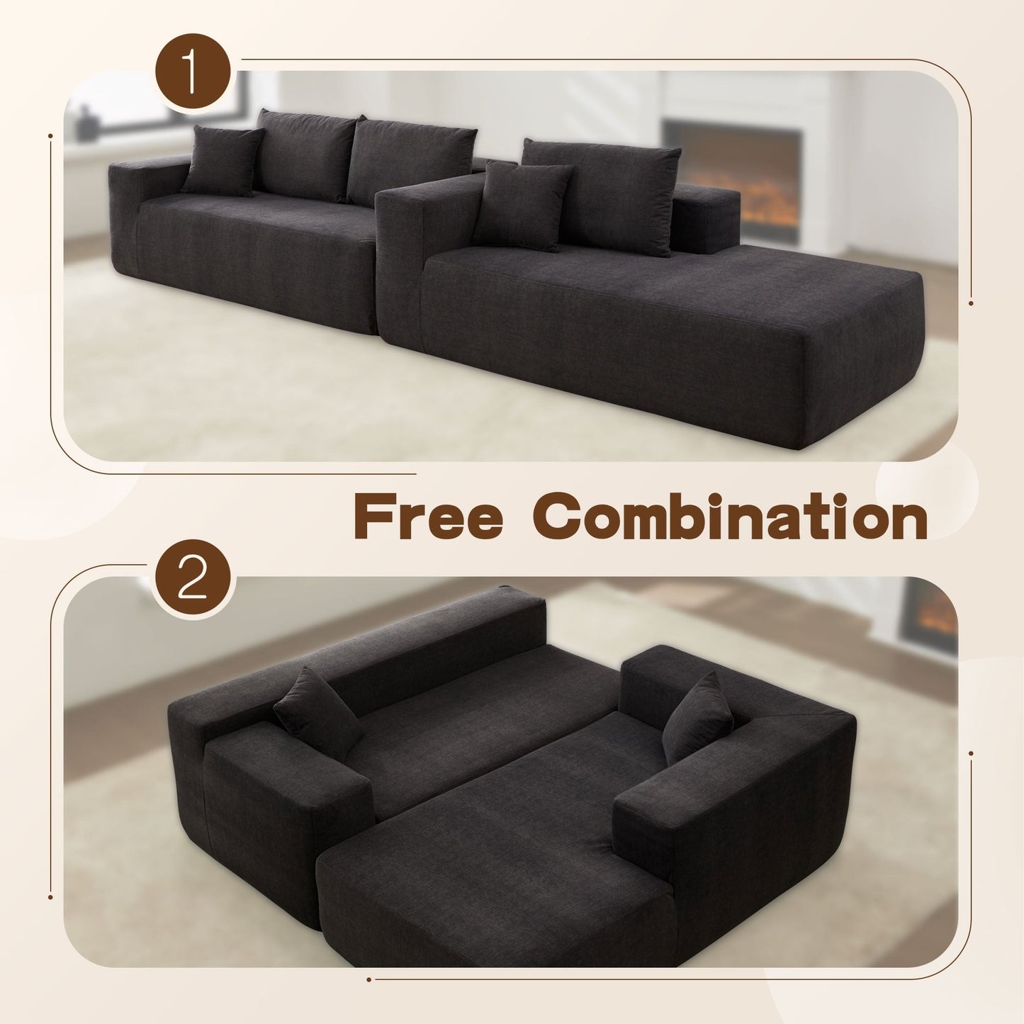 Divano chaise longue OVIOS antigraffio, non richiede montaggio