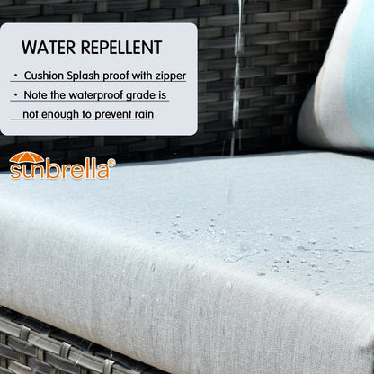 Set da esterno componibile OVIOS in tessuto Sunbrella da 9 e 12 pezzi