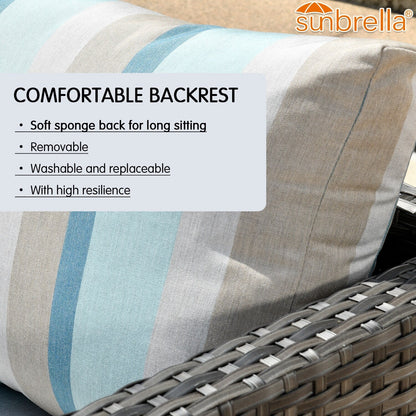 Set da esterno componibile OVIOS in tessuto Sunbrella da 9 e 12 pezzi