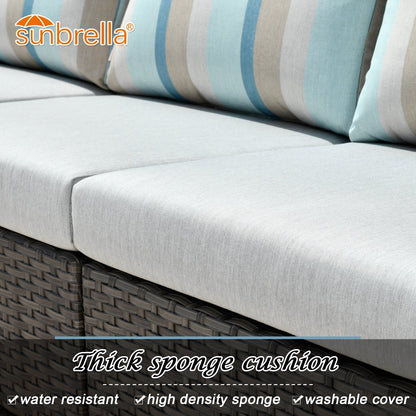 Set da esterno componibile OVIOS in tessuto Sunbrella da 9 e 12 pezzi