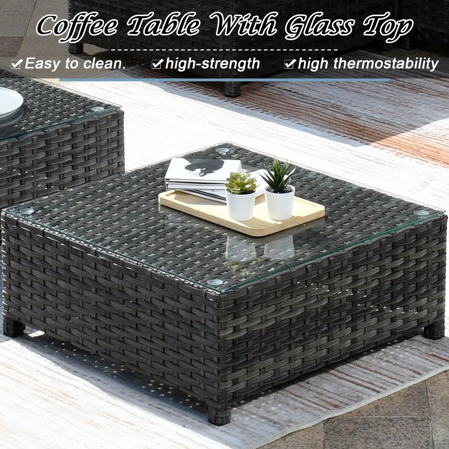 Set da esterno componibile OVIOS in tessuto Sunbrella da 9 e 12 pezzi