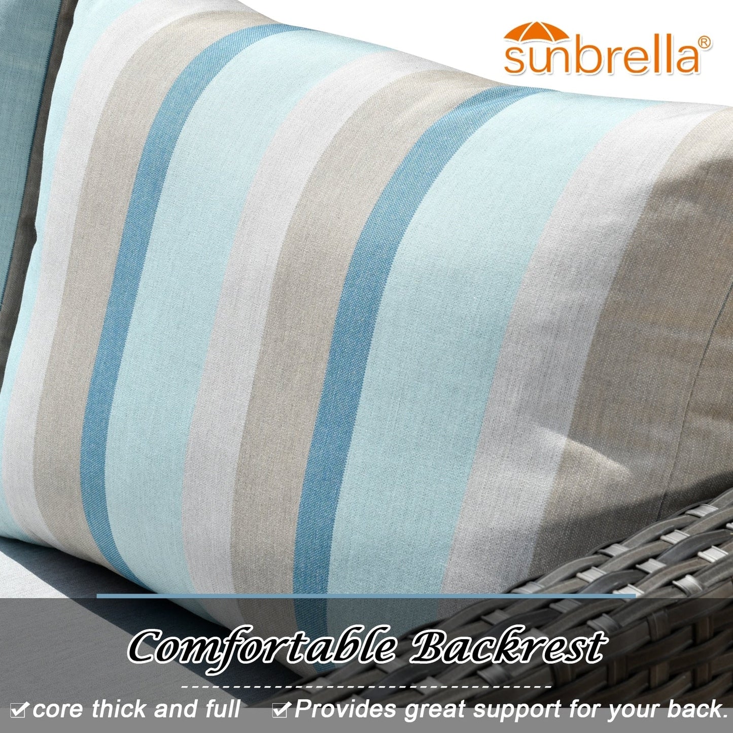 Set da esterno componibile OVIOS in tessuto Sunbrella da 9 e 12 pezzi