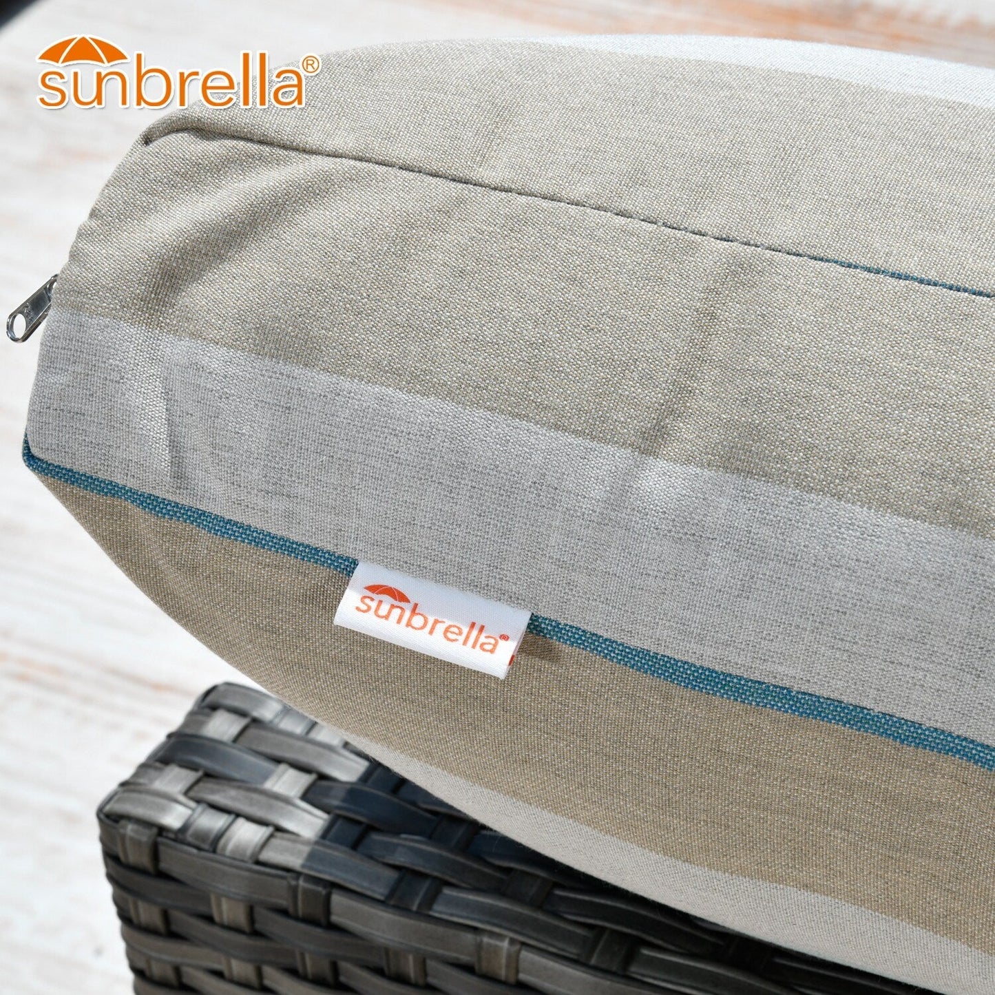 Set da esterno componibile OVIOS in tessuto Sunbrella da 9 e 12 pezzi