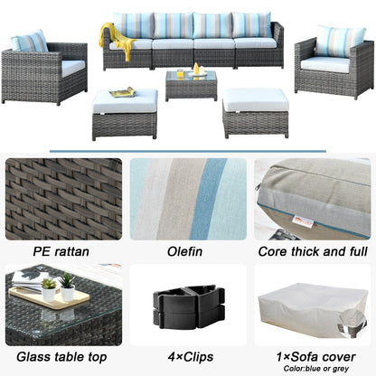 Set da esterno componibile OVIOS in tessuto Sunbrella da 9 e 12 pezzi