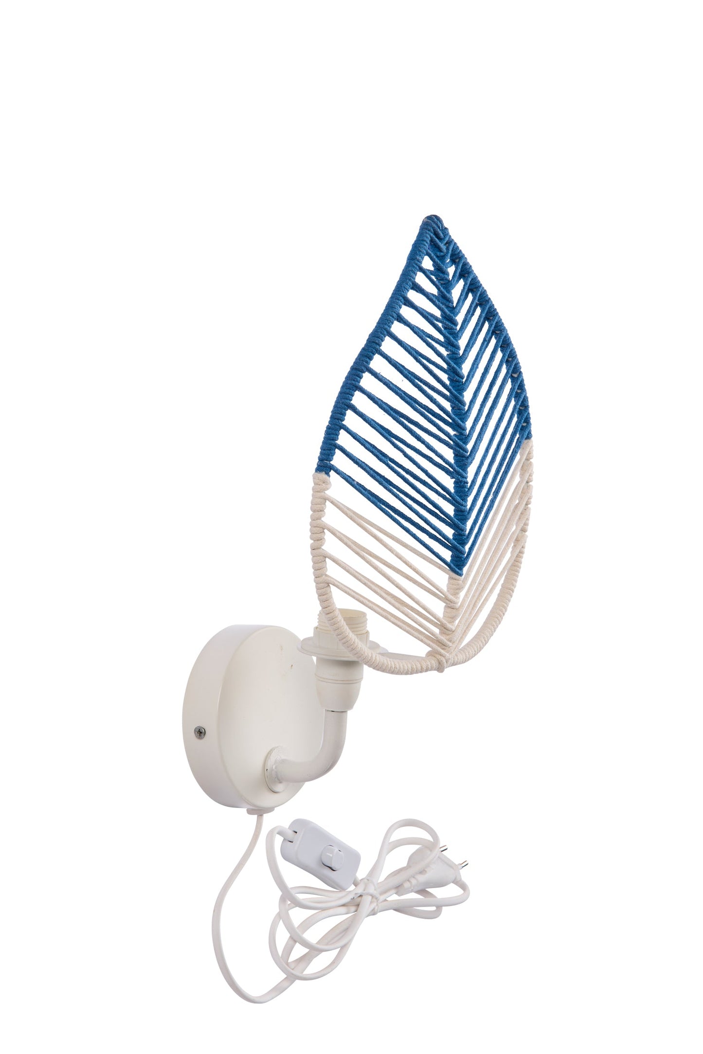 Casablanca - Applique Foglia Singola Bianco E Blu