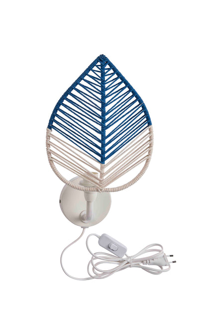 Casablanca - Applique Foglia Singola Bianco E Blu