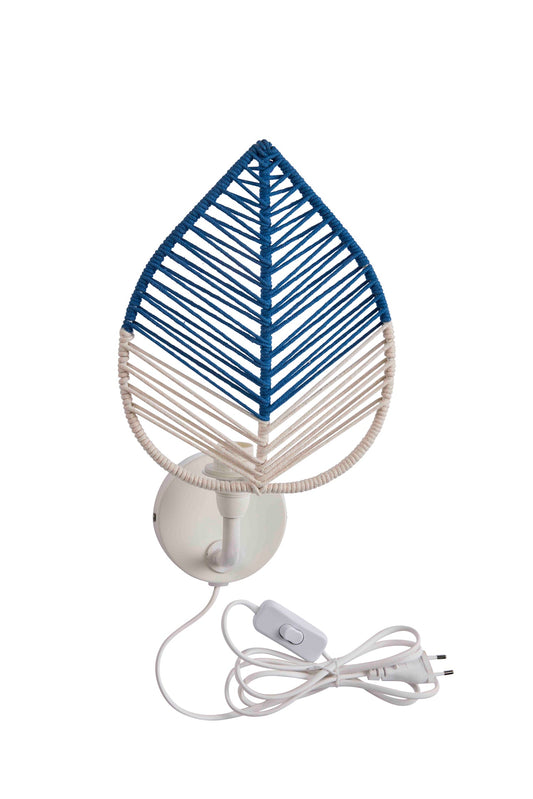 Casablanca - Applique Foglia Singola Bianco E Blu