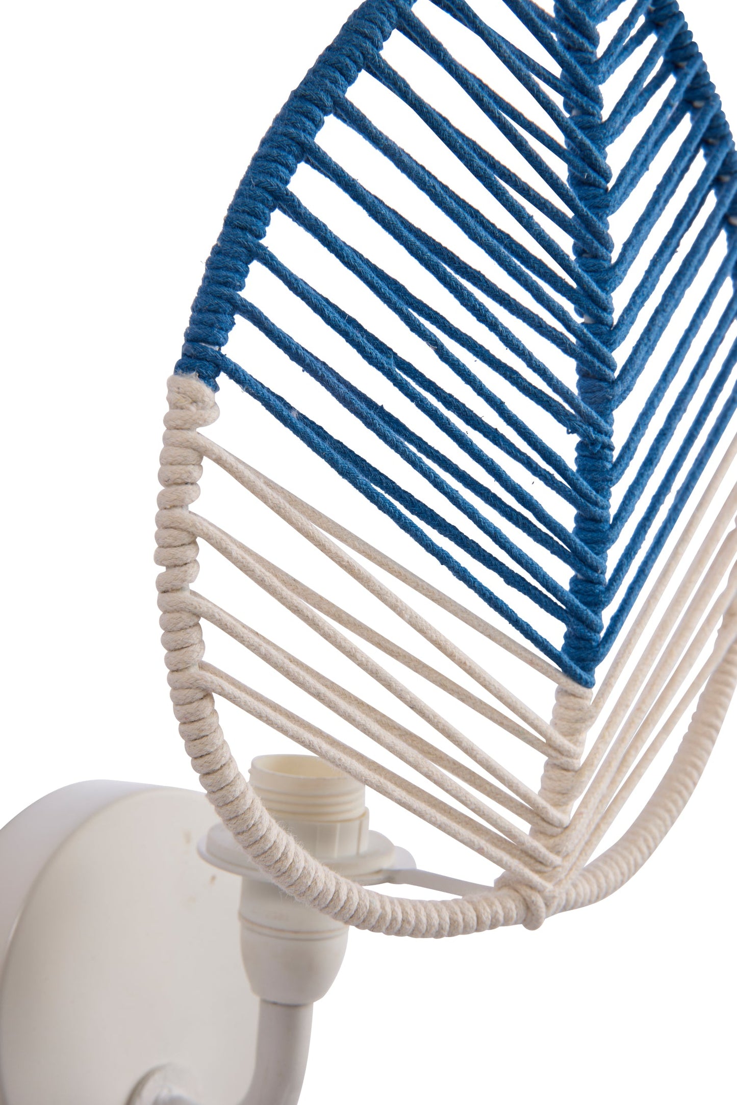 Casablanca - Applique Foglia Singola Bianco E Blu