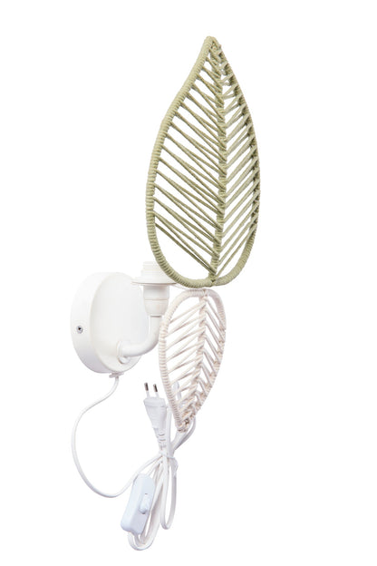 Casablanca - Applique Foglie Doppie Verdi, Beige