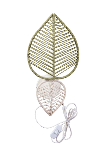 Casablanca - Applique Foglie Doppie Verdi, Beige