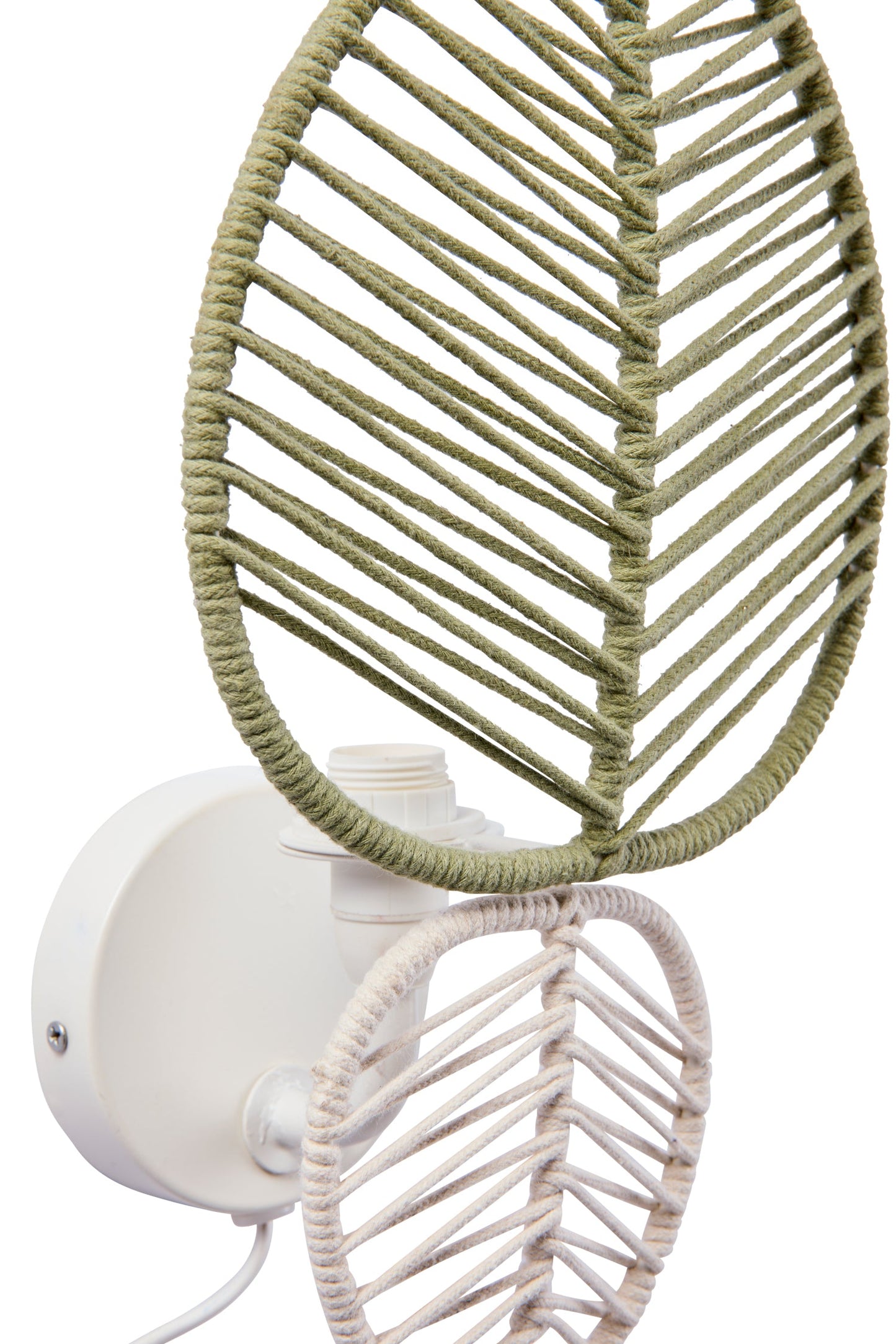 Casablanca - Applique Foglie Doppie Verdi, Beige