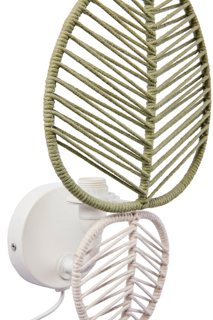 Casablanca - Applique Foglie Doppie Verdi, Beige