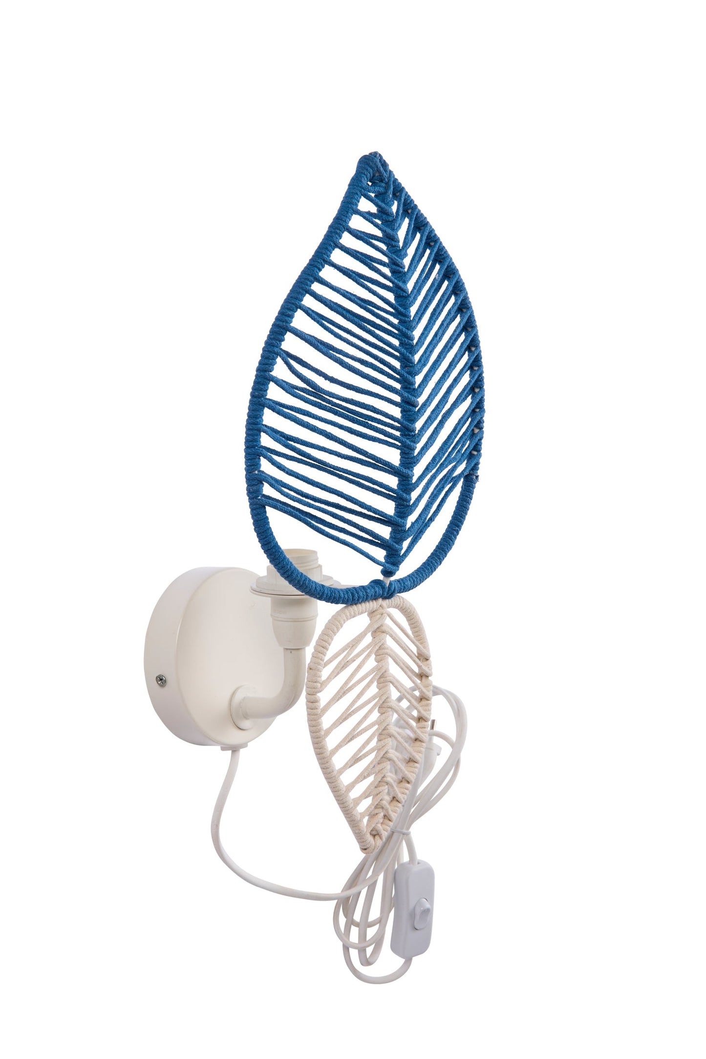 Casablanca - Applique Foglie Doppie Bianca, Azzurra