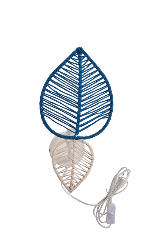 Casablanca - Applique Foglie Doppie Bianca, Azzurra