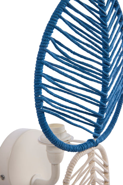 Casablanca - Applique Foglie Doppie Bianca, Azzurra