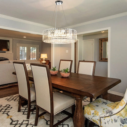 Lampadario moderno rotondo in cristallo OYIPRO da 6/8/12 luci a forma di tamburo per isola cucina