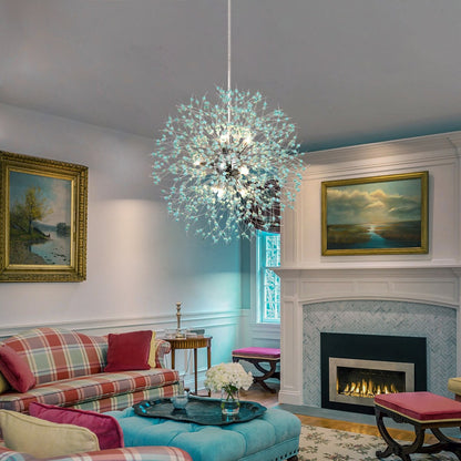 Lampadario moderno a forma di fuoco d'artificio Sputnik di OYIPRO con illuminazione a sospensione in cristallo