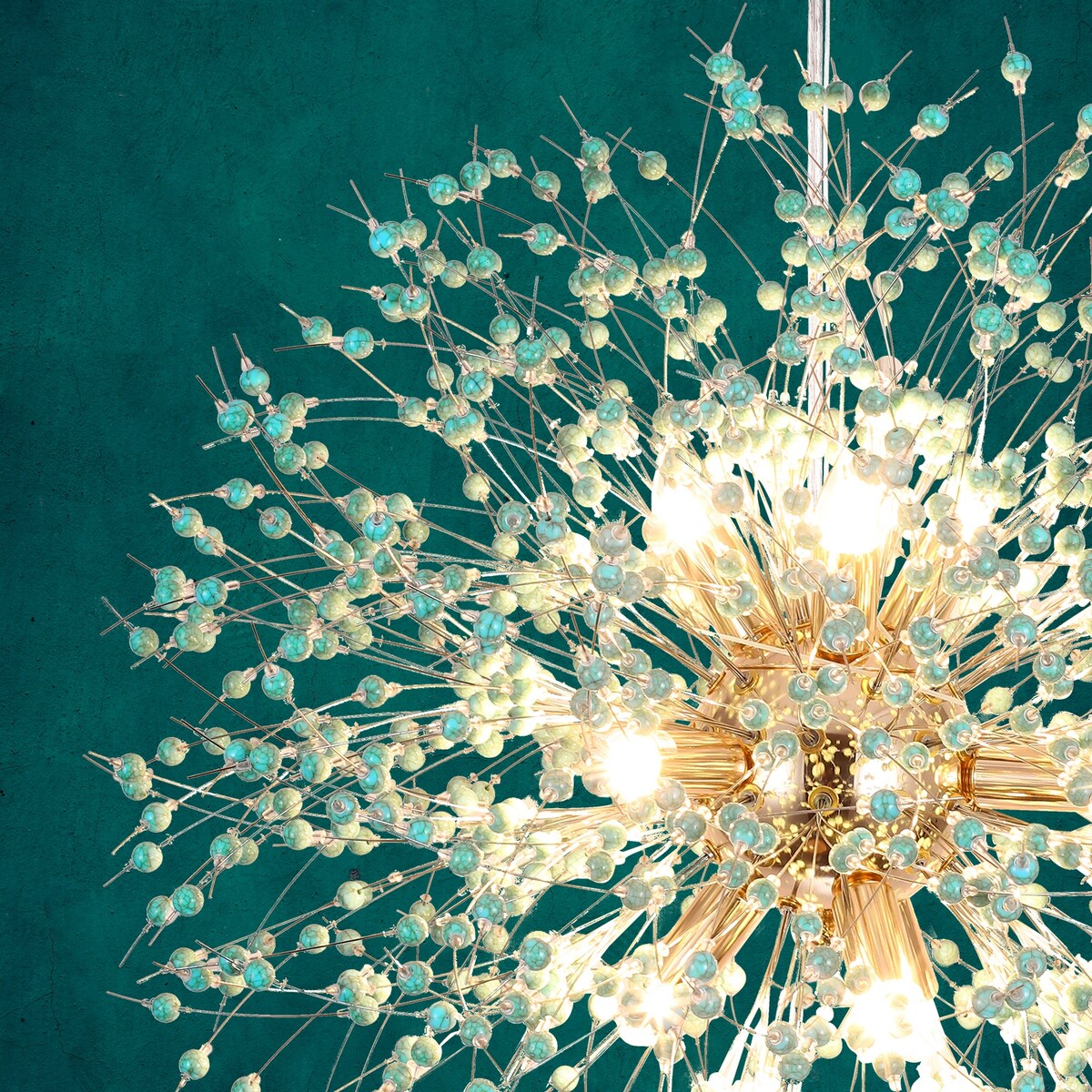 Lampadario moderno a forma di fuoco d'artificio Sputnik di OYIPRO con illuminazione a sospensione in cristallo