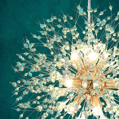 Lampadario moderno a forma di fuoco d'artificio Sputnik di OYIPRO con illuminazione a sospensione in cristallo