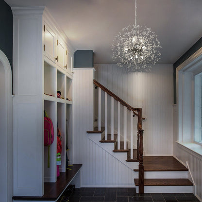 Lampadario moderno a forma di fuoco d'artificio Sputnik di OYIPRO con illuminazione a sospensione in cristallo