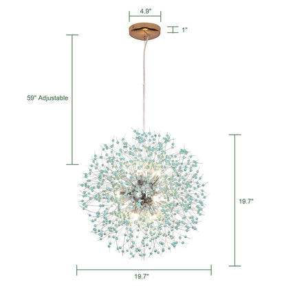 Lampadario moderno a forma di fuoco d'artificio Sputnik di OYIPRO con illuminazione a sospensione in cristallo
