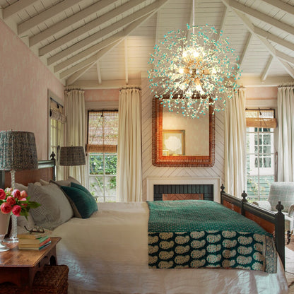 Lampadario moderno a forma di fuoco d'artificio Sputnik di OYIPRO con illuminazione a sospensione in cristallo