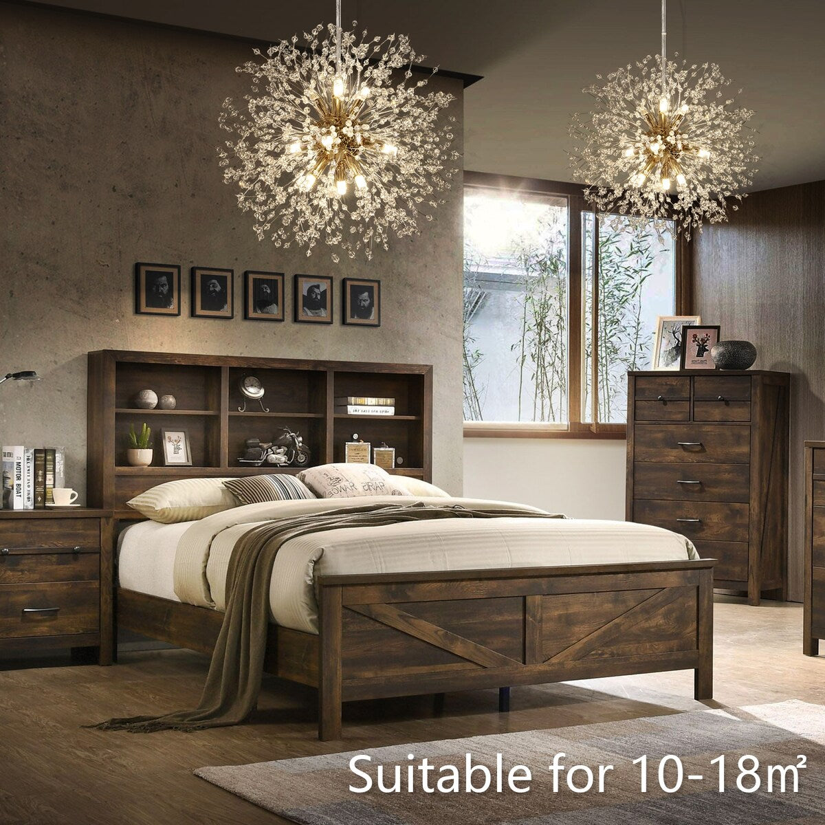 Lampadario moderno a forma di fuoco d'artificio Sputnik di OYIPRO con illuminazione a sospensione in cristallo