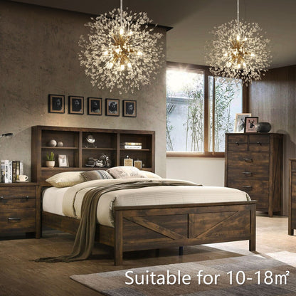 Lampadario moderno a forma di fuoco d'artificio Sputnik di OYIPRO con illuminazione a sospensione in cristallo