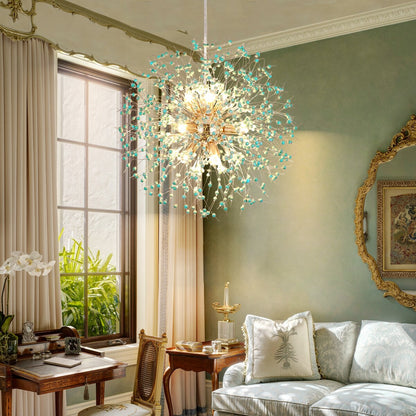 Lampadario moderno a forma di fuoco d'artificio Sputnik di OYIPRO con illuminazione a sospensione in cristallo