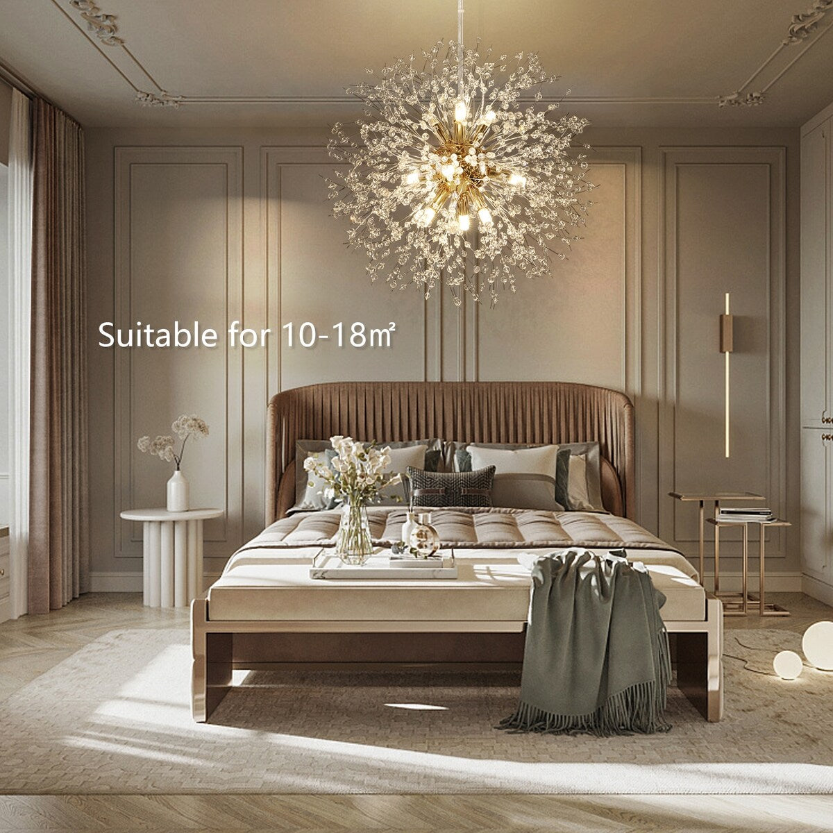 Lampadario moderno a forma di fuoco d'artificio Sputnik di OYIPRO con illuminazione a sospensione in cristallo