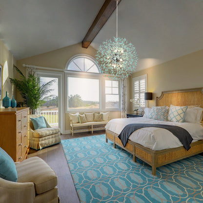 Lampadario moderno a forma di fuoco d'artificio Sputnik di OYIPRO con illuminazione a sospensione in cristallo