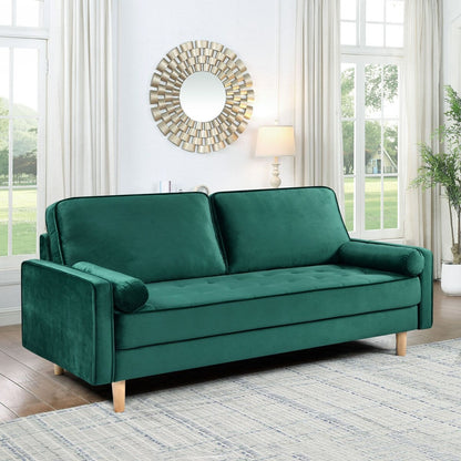 Divano a due posti in tessuto Oaks Aura Velvet Furniture, divano semplice per piccole case multicolore, divano in tessuto retrò americano a file dritte