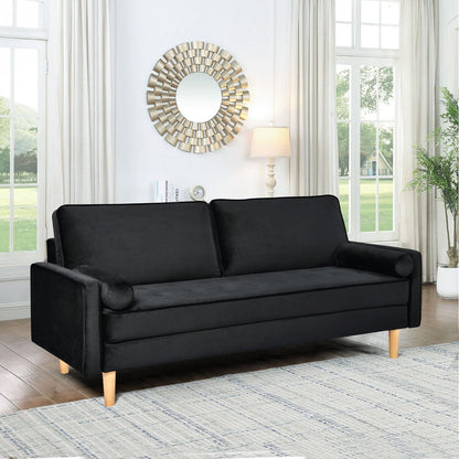 Divano a due posti in tessuto Oaks Aura Velvet Furniture, divano semplice per piccole case multicolore, divano in tessuto retrò americano a file dritte