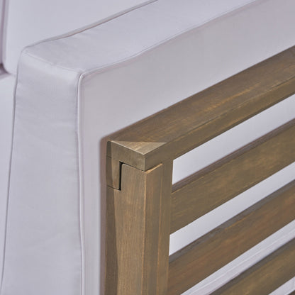 Set di divani componibili da esterno Oana a 3 posti in legno di acacia con tavolino da caffè di Christopher Knight Home