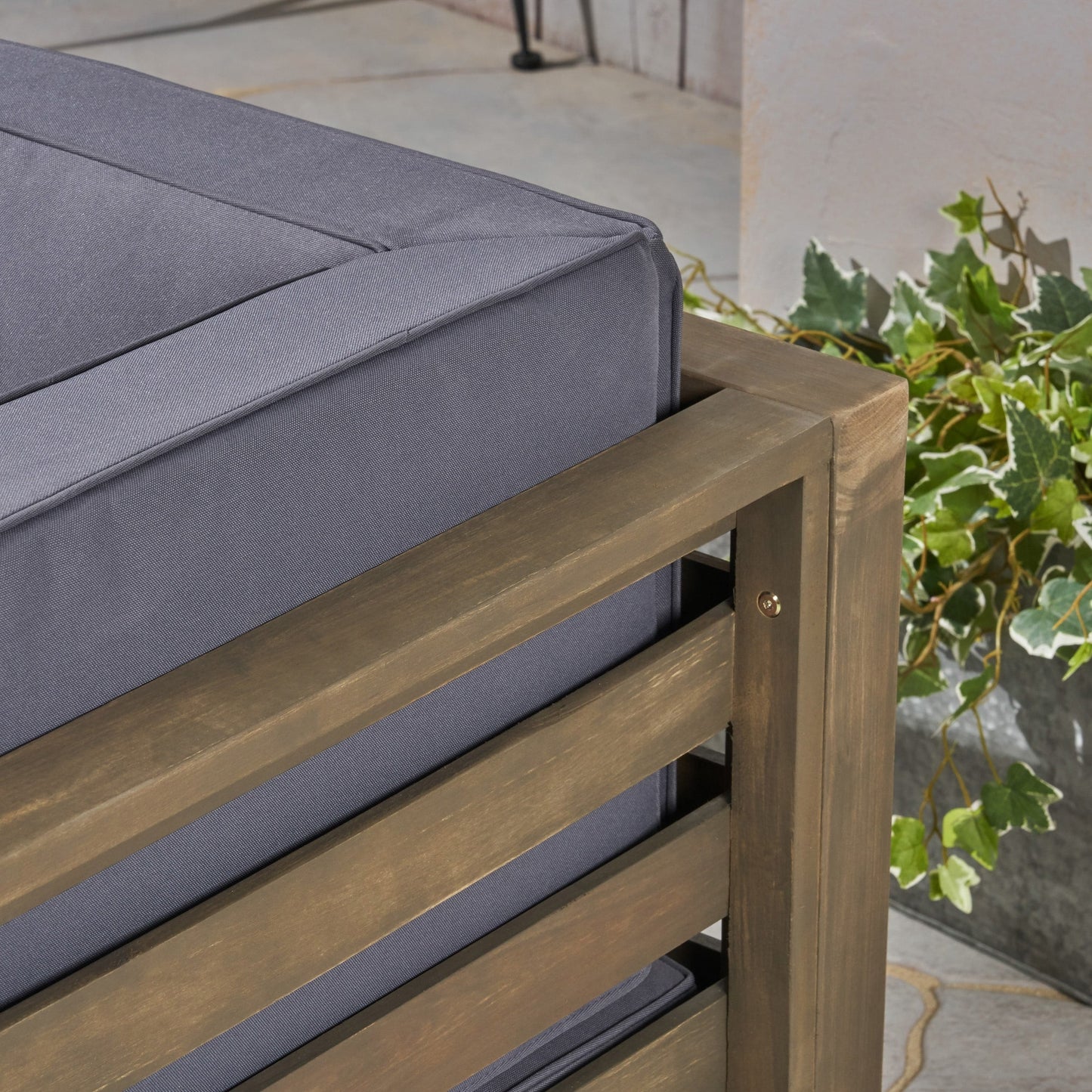 Set di 9 divani componibili a forma di U in legno di acacia Oana Outdoor di Christopher Knight Home