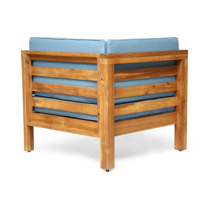 Set di divani componibili da esterno Oana in legno di acacia da 9 pezzi con tavolino da caffè di Christopher Knight Home